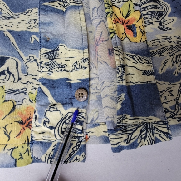 Big Dogs Hawaiian Tropical Resort Beach Floral Short Sleeve Shirt 90's Mens Lg - Picture 7 of 13